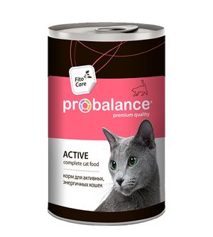 Влажный корм Probalance Active для кошек активных, 12 шт 415 гр